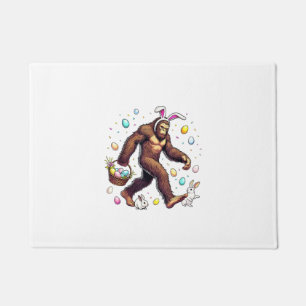 Bigfoot Easter Day Funny Sasquatch Cute Bunny East Doormat