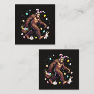 Bigfoot Easter Day Funny Sasquatch Square Business Card