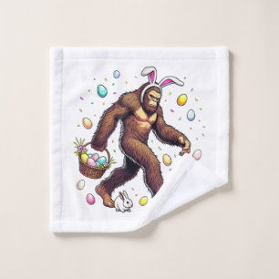 Bigfoot Easter Day Funny Sasquatch Wash Cloth