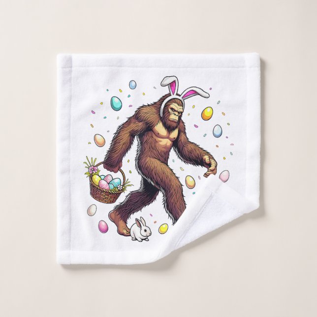Bigfoot Easter Day Funny Sasquatch Wash Cloth (Wash Cloth)