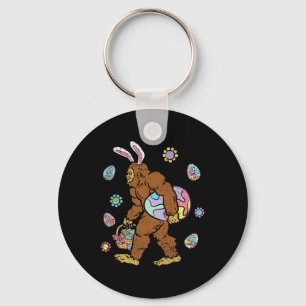 Bigfoot Egg Hunting Easter Bunny Ears Spring Men W Keychain