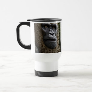 Bigfoot Face Closeup Gorilla, Skunk Ape Travel Mug