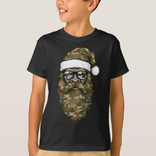 Bigfoot Face Sungles Santa Christmas Camo Xmas Sas T-Shirt