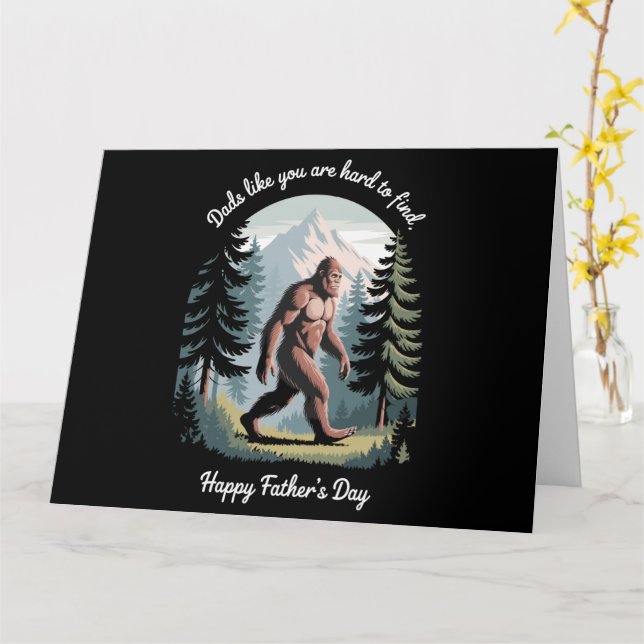 Bigfoot Father's Day Sasquatch Funny Dad Card (Yellow Flower)