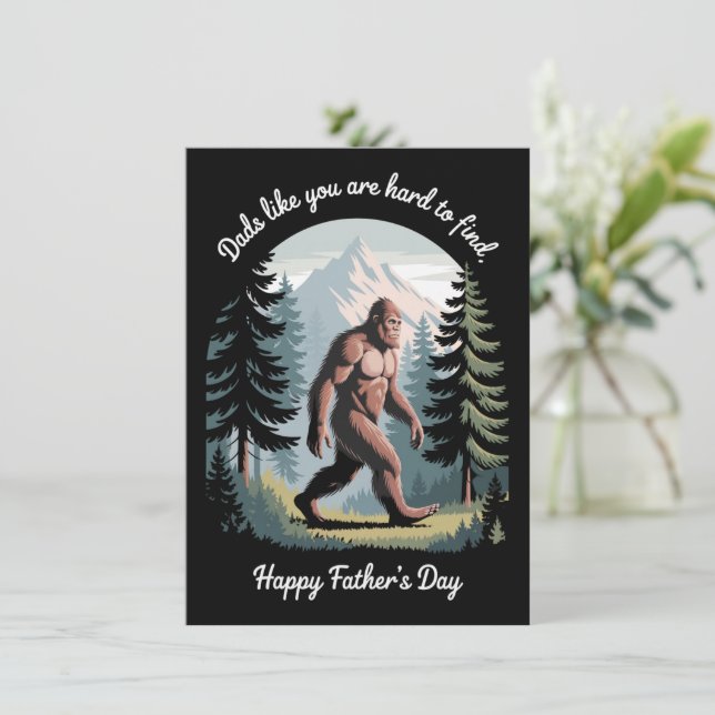 Bigfoot Father's Day Sasquatch Funny Dad Card (Standing Front)