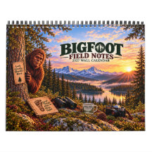 Bigfoot Field Notes 2027 Wall Calendar