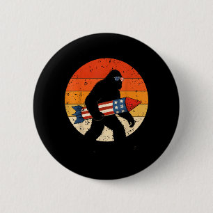 Bigfoot Fireworks 4th Of July Patriotic Sasquatch 2 Inch Round Button