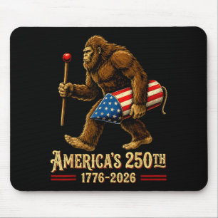 Bigfoot fireworks 4th of july patriotic sasquatch mouse pad