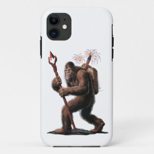 Bigfoot Fireworks 4th of July Usa Flag Sasquatch  iPhone 11 Case