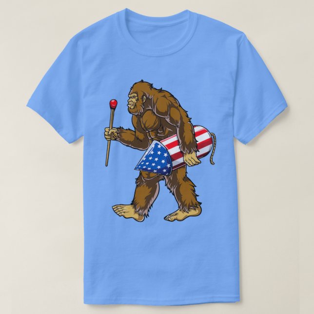 Bigfoot Fireworks T 4th of July Kids Boys Sasquatc T-Shirt (Design Front)
