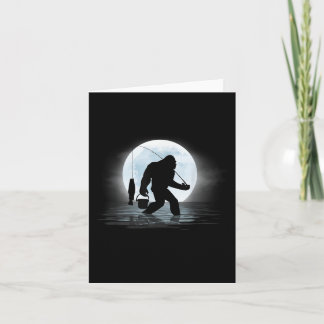 Bigfoot Fishing Funny Sasquatch And Fish Night Fis Card