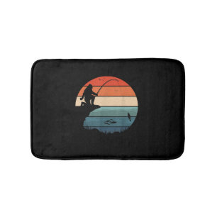 Bigfoot Fishing Sasquatch Frisherman Funny Fathers Bath Mat