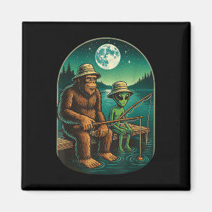 Bigfoot Fishing Shirt Men Boys Sasquatch Fishing D Magnet