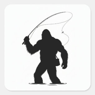 Bigfoot Fly Fishing Square Sticker