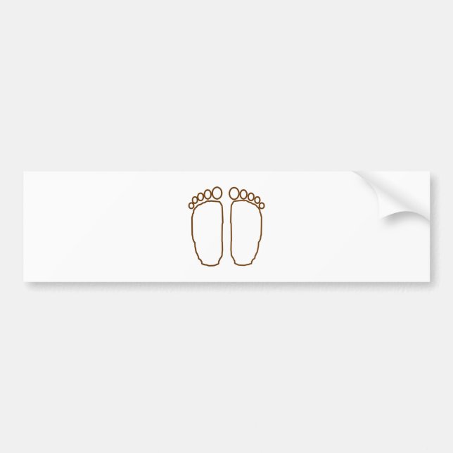 bigfoot foot prints transparent bumper sticker (Front)