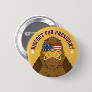 Bigfoot For President Funny Sasquatch 2 Inch Round Button