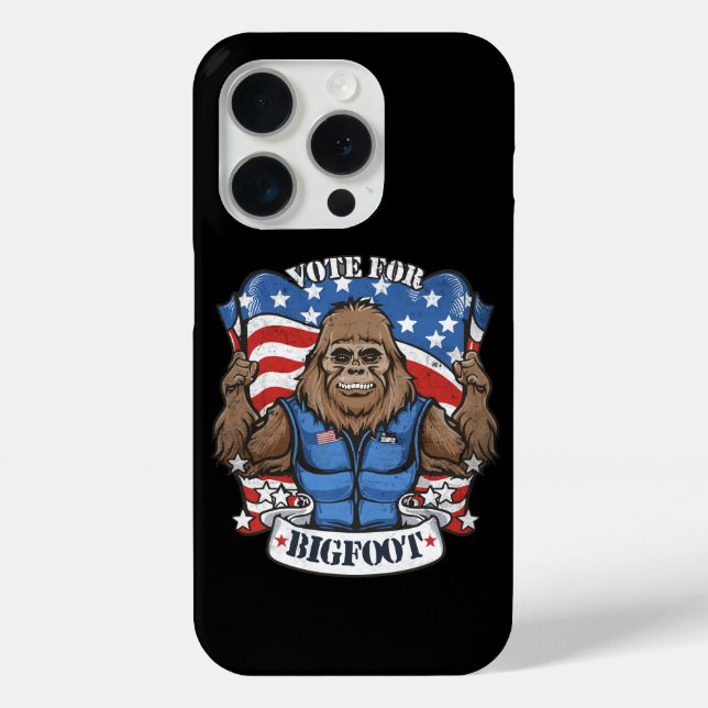 Bigfoot for President USA Flag Election 2024 Vote Case-Mate iPhone Case (Back)