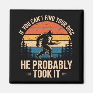 Bigfoot Funny Disc Golf Sasquatch Frisbee Men Wome Magnet