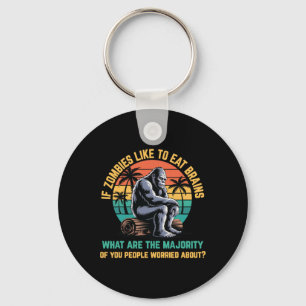 Bigfoot Funny Sasquatch Zombies Horror Lover Keychain