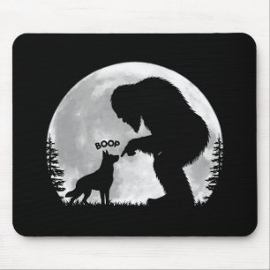 Bigfoot German Shepherd Nose Boop Mouse Pad