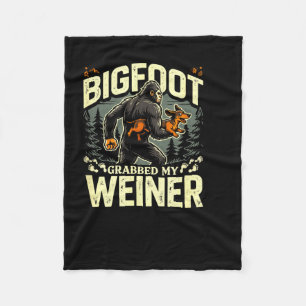 Bigfoot grabbed my weiner funny camping humour  fleece blanket