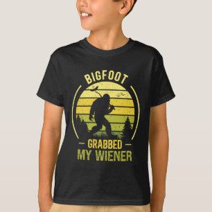 Bigfoot Grabbed My Wiener Funny Bbq Sasquatch T-Shirt