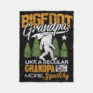 Bigfoot Grandpa Grandfather Sasquatch Yeti Camping Fleece Blanket
