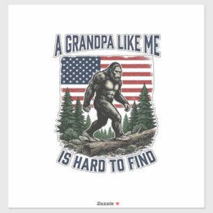Bigfoot Grandpa Vintage American Flag Shirt Design