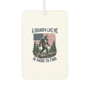 Bigfoot Grandpa Vintage American Flag Shirt Design Air Freshener