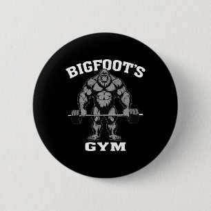 Bigfoot Gym Funny Sasquatch Bodybuilding Weightlif 2 Inch Round Button