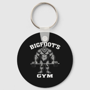 Bigfoot Gym Funny Sasquatch Bodybuilding Weightlif Keychain