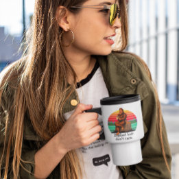 Bigfoot Hair Don't Care Sasquatch Funny 15oz Travel Mug