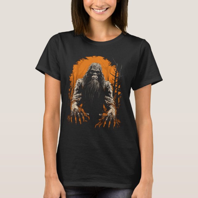 Bigfoot Halloween Costume Sasquatch Hunter Bigfoot T-Shirt (Front)