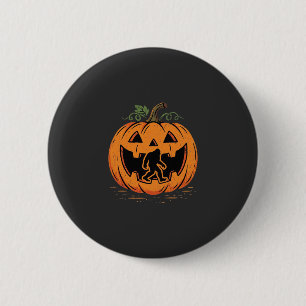 Bigfoot Halloween Pumpkin Silhouette Design_1 2 Inch Round Button