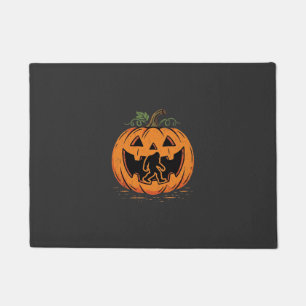 Bigfoot Halloween Pumpkin Silhouette Design_1 Doormat
