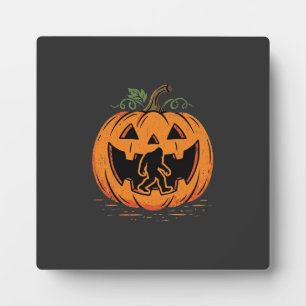 Bigfoot Halloween Pumpkin Silhouette Design_1 Plaque