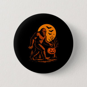Bigfoot Halloween Sasquatch Jack O Lantern  2 Inch Round Button