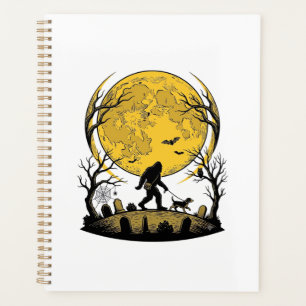 Bigfoot Halloween Shirt Full Moon Dog Walk_1 Planner