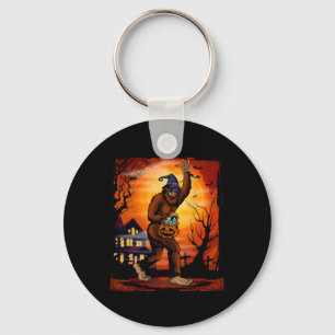 Bigfoot Halloween Trick Or Treat Rock On Sasquatch Keychain