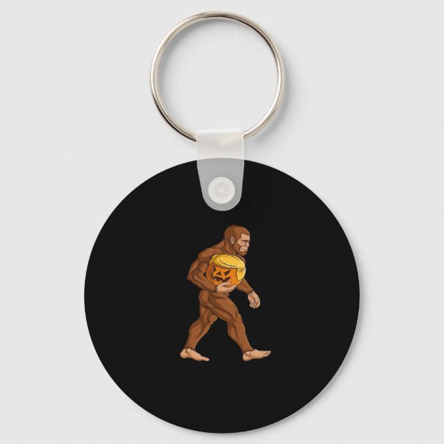 Bigfoot Halloween Trumpkin Pumpkin Classic Keychain (Front)