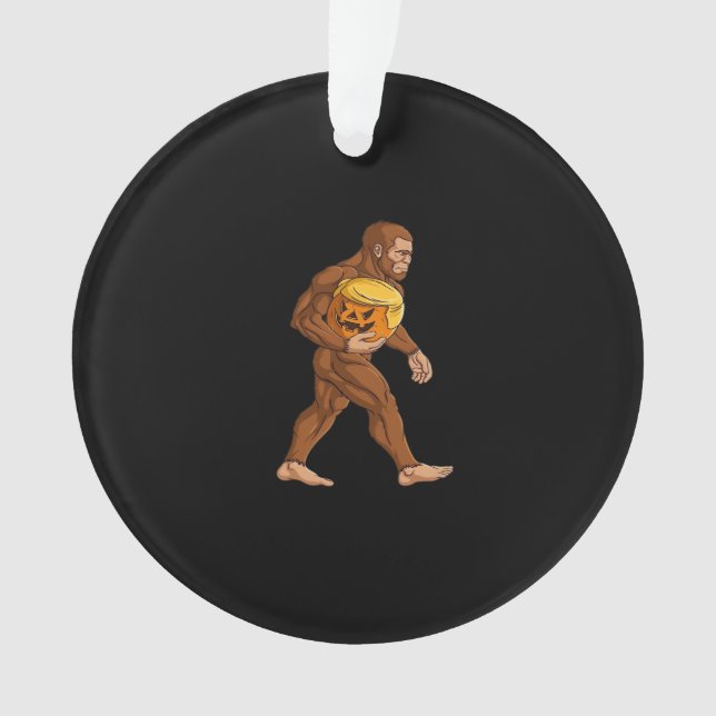 Bigfoot Halloween Trumpkin Pumpkin Classic Ornament (Front)