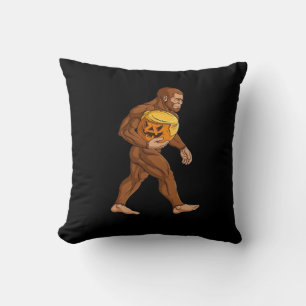 Bigfoot Halloween Trumpkin Pumpkin Classic Throw Pillow