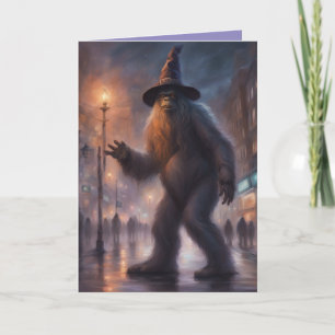 BigFoot HappyHallowBirthmas  funny greeting  Card