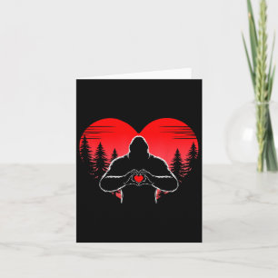 Bigfoot Heart Happy Valentines Day Sasquatch Love Card