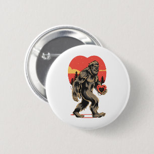 bigfoot heart valentines day 2 inch round button