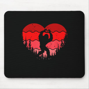 Bigfoot Heart Valentines Day Boys Girls Kids Love  Mouse Pad