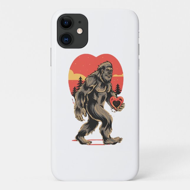 bigfoot heart valentines day Case-Mate iPhone case (Back)