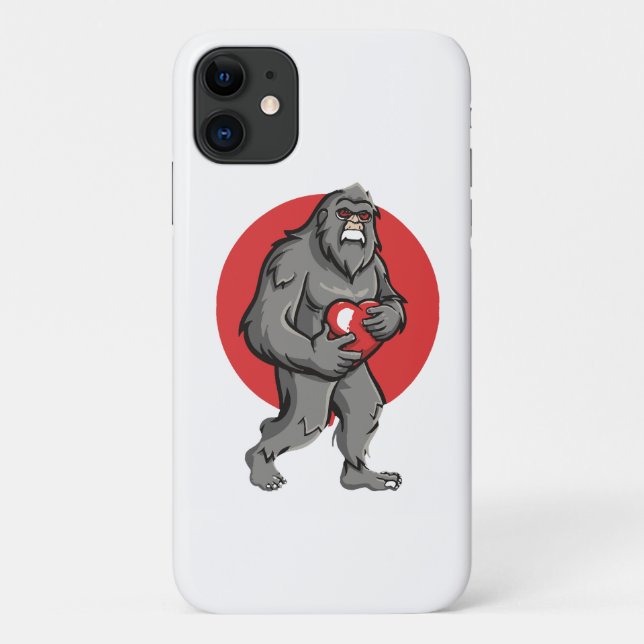 bigfoot heart valentines day Case-Mate iPhone case (Back)