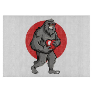 bigfoot heart valentines day cutting board
