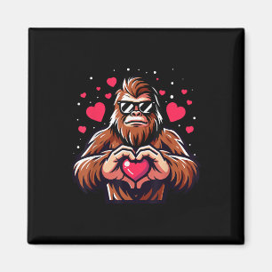 Bigfoot Heart Valentines Day Funny Sasquatch Boys Magnet
